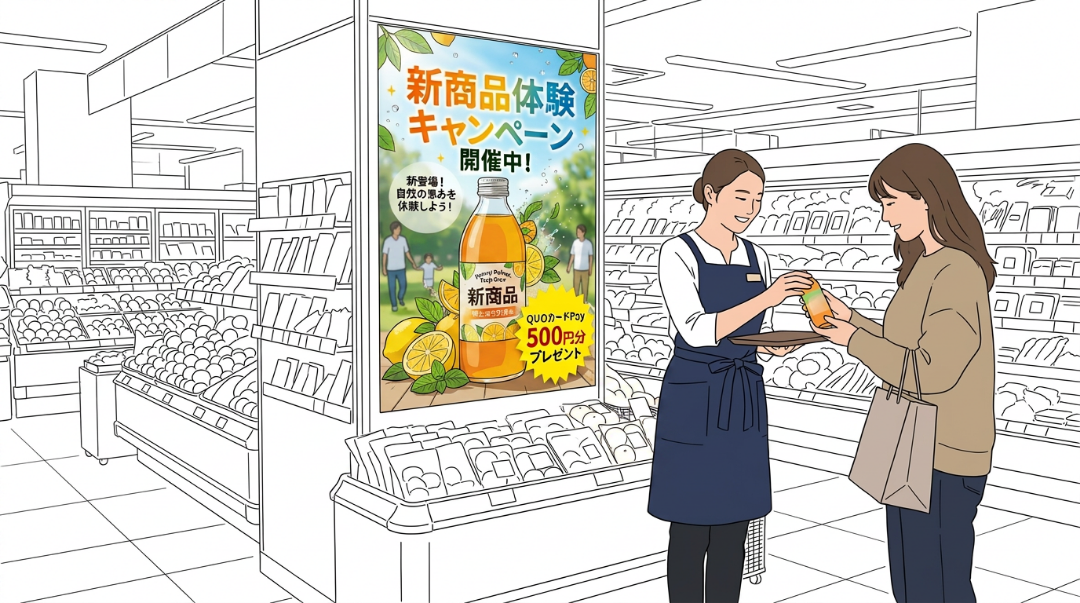 店頭でのキャンペーン景品配布