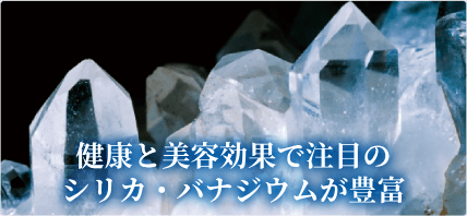 健康と美容効果で注目のシリカ・バナジウムが豊富