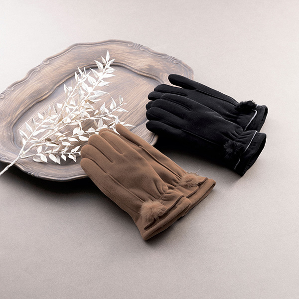 ルルサ/ファー付ファッショングローブ