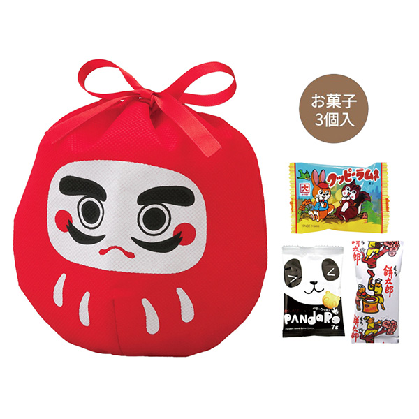 だるま巾着　お菓子3点セット