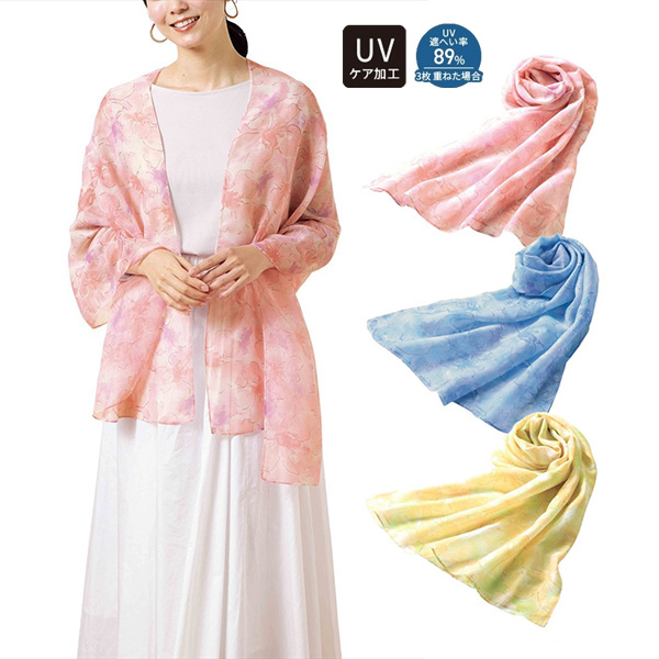 アラフル／UVケア花柄ストール