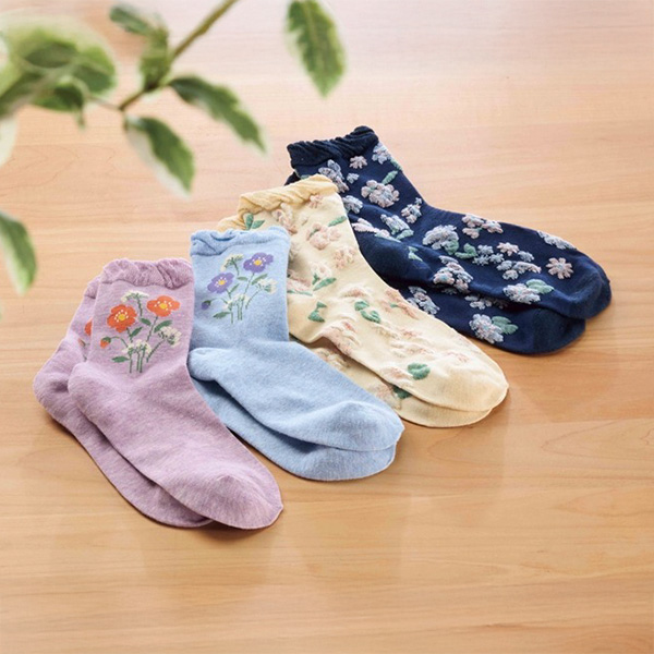 ブーケット／花柄ソックス