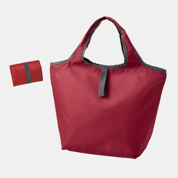 プレント／たためる保冷温バッグ　ダークレッド