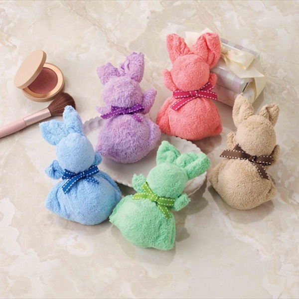 ふんわりうさぎタオルハンカチ