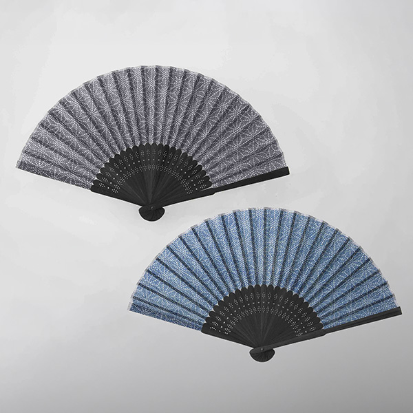 扇子-麻紋デニム