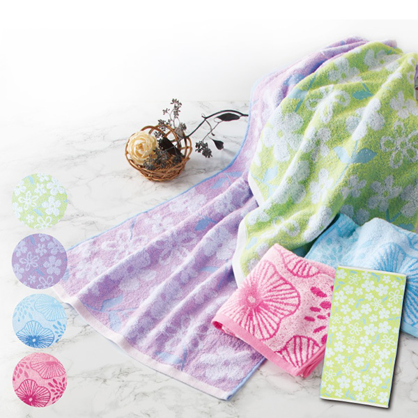 ふわふわ無撚糸ジャガードバスタオル