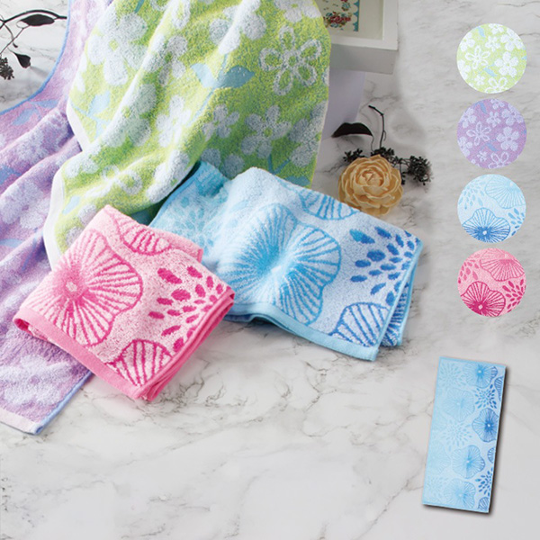 ふわふわ無撚糸ジャガードフェイスタオル