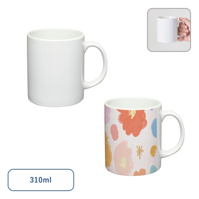 陶器マグストレート（M） ホワイト 卒園記念品向けマグカップ