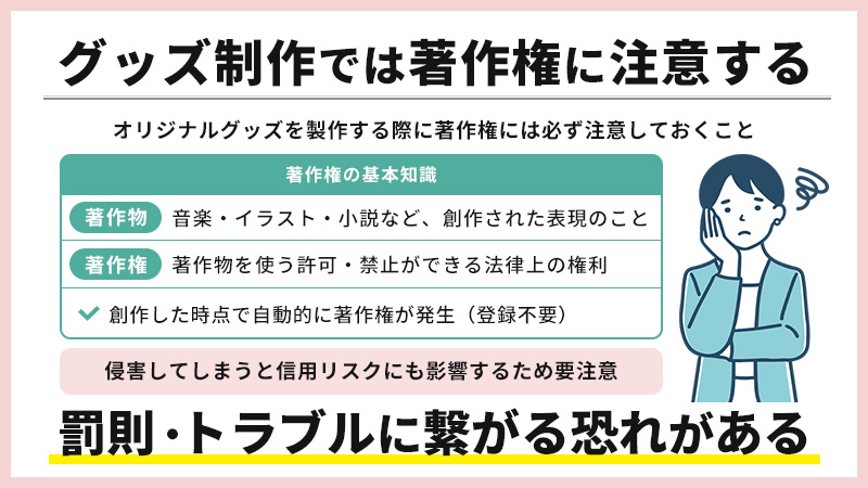 オリジナルグッズ製作では著作権に注意する
