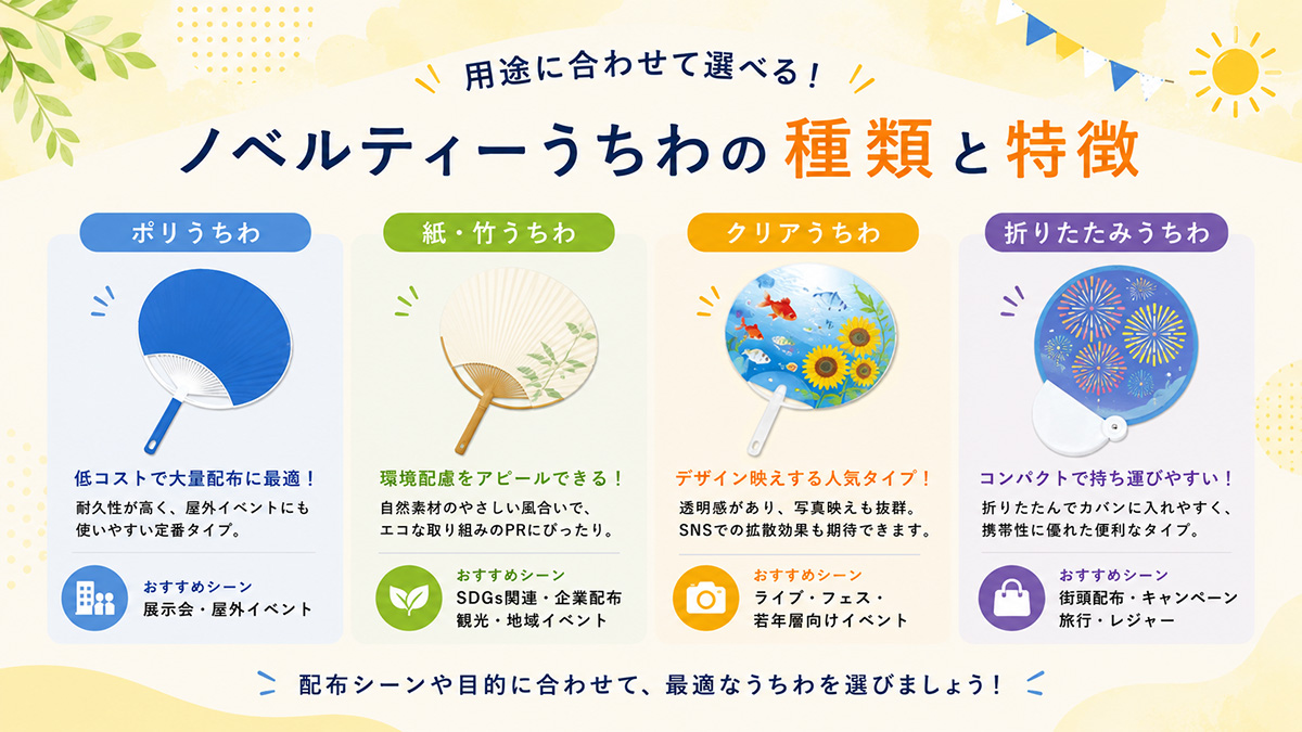 ノベルティーうちわの種類と特徴