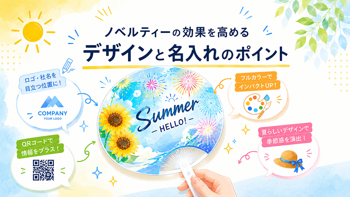ノベルティーうちわデザインと名入れのポイント