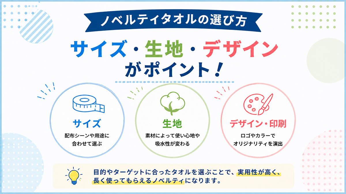 ノベルティタオルの選び方