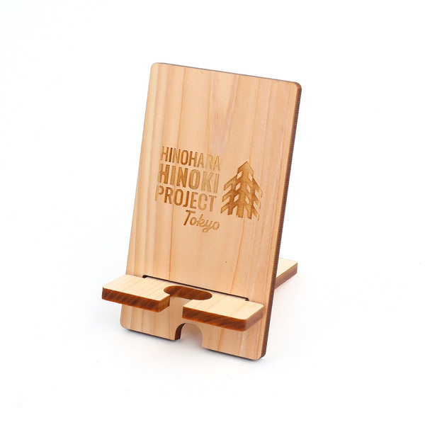 ひのき間伐材スマホスタンド