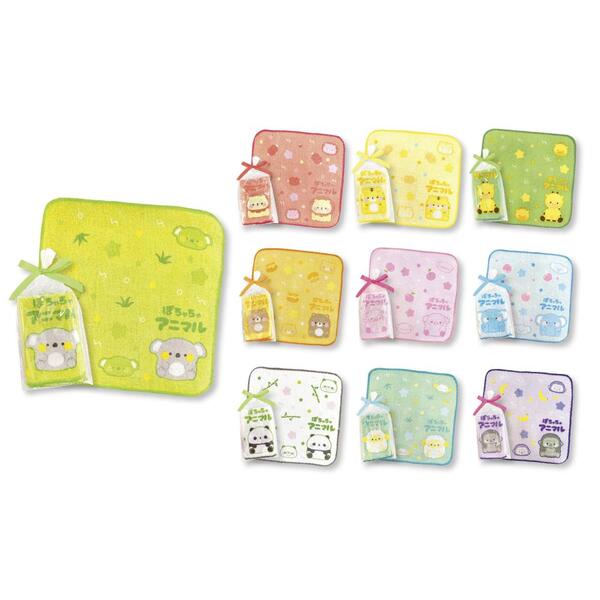 ぽちゃちゃアニマル　ギフトラッピングミニタオル1枚