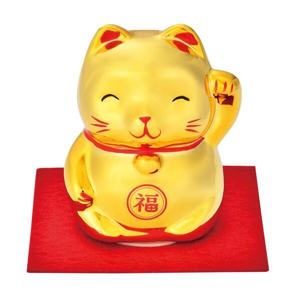 開運笑顔　金の福まねき猫貯金箱