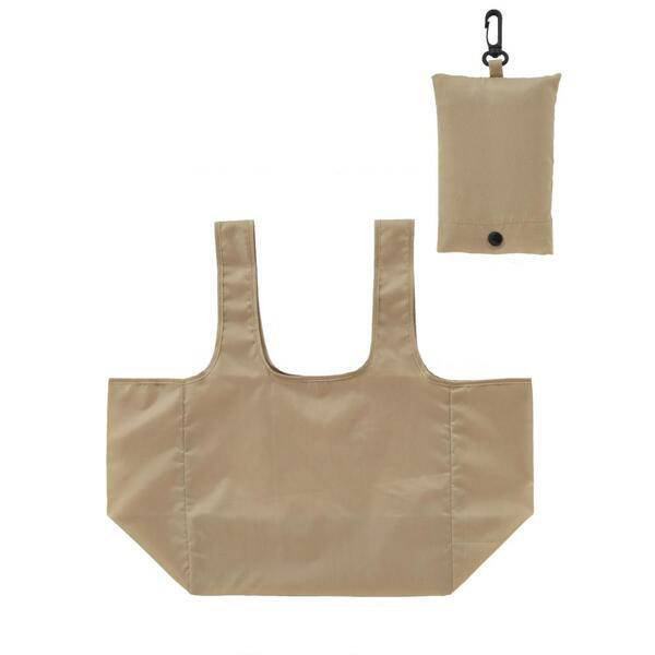 eTONE　ポーチ付きマチ広バッグ（ベージュ）