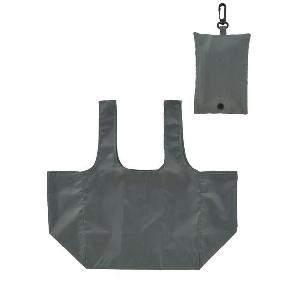 eTONE　ポーチ付きマチ広バッグ（グレー）