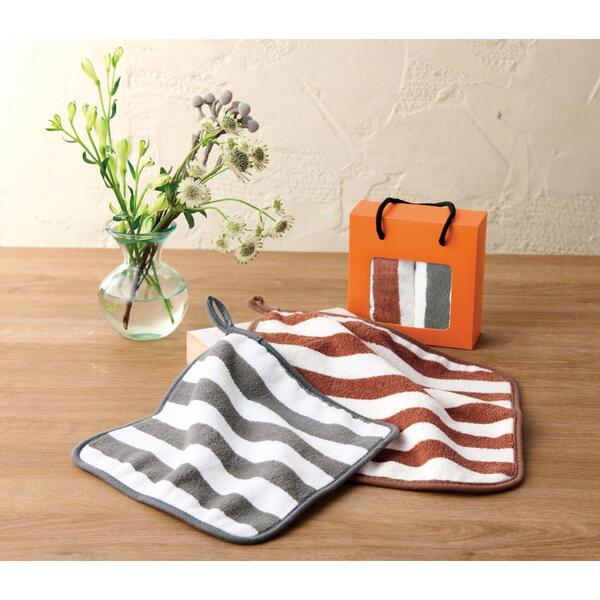 ふんわりストライプ　ハンド＆ウォッシュタオル