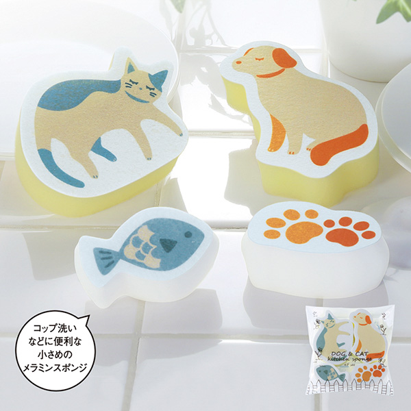 DOG&CATキッチンスポンジ4Pセット