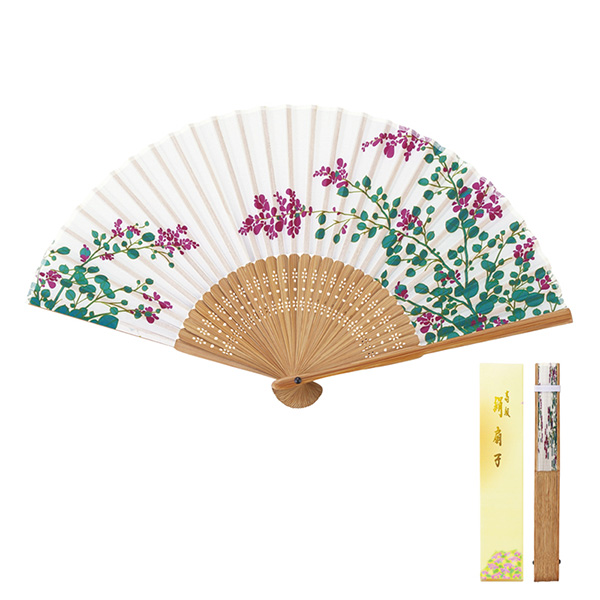 花うたげ シルク扇子（萩）
