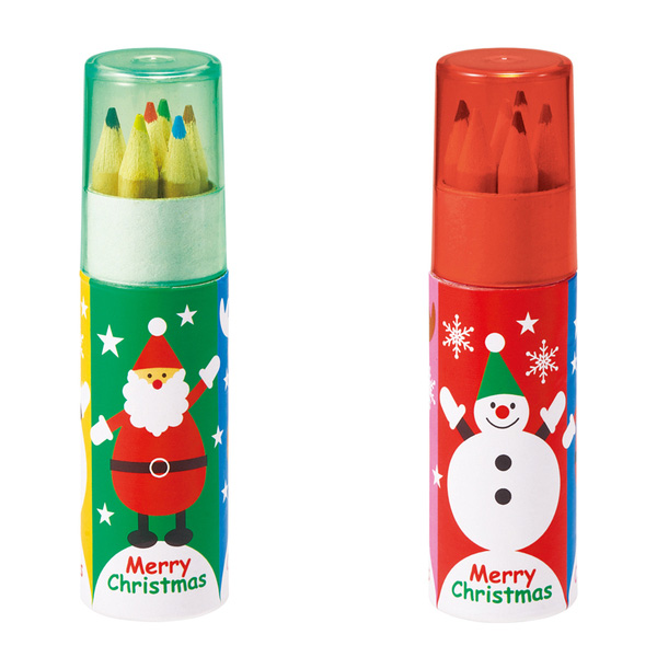 クリスマス色鉛筆6色セット