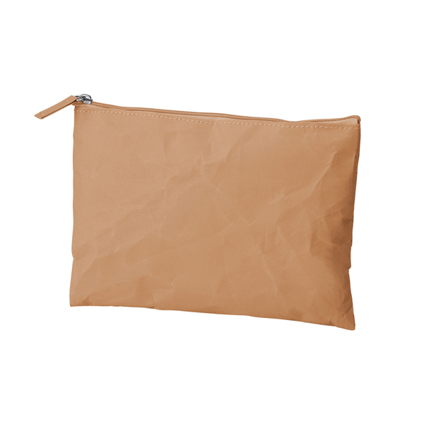 イークラフト・ウォッシャブルペーパーフラットポーチ（ベージュ）