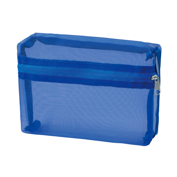 プラシャープ・取っ手付きメッシュボックスポーチ（ブルー）