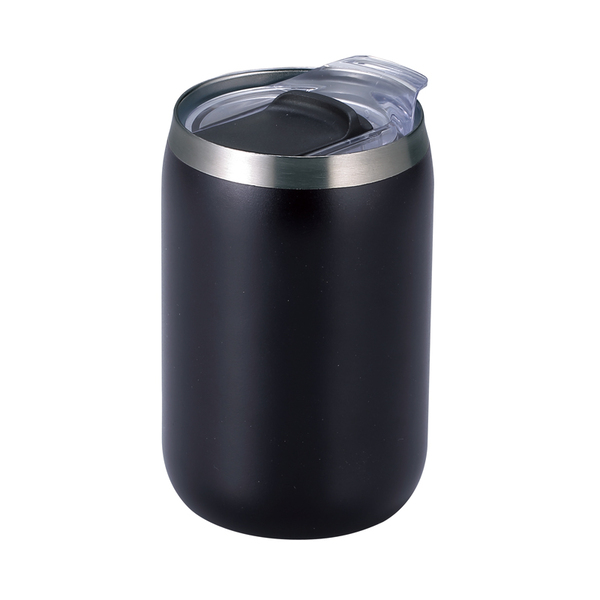 スライド式蓋付き真空二重構造ステンレスタンブラー（ブラック）