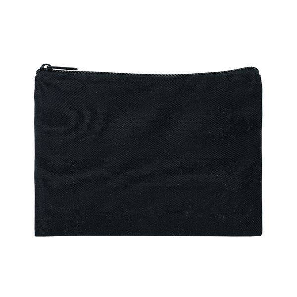 スフィア・リサイクルコットンフラットポーチ（ブラック）