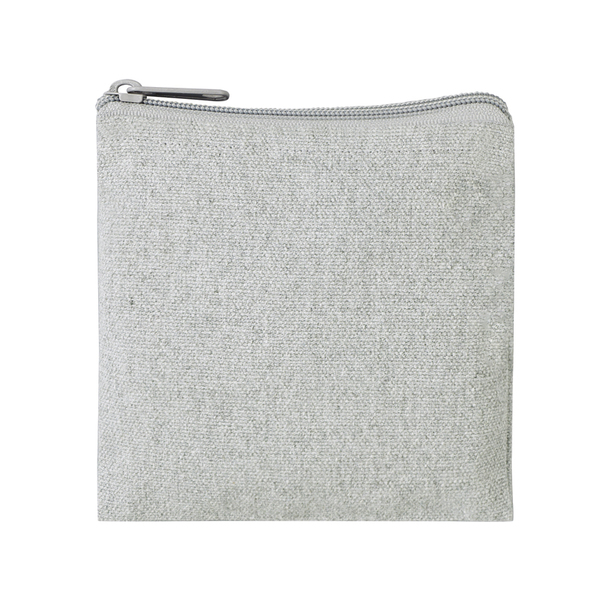 スフィア・リサイクルコットンスクエアフラットポーチ（グレー）