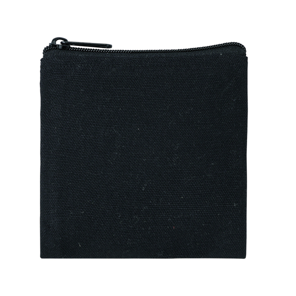 スフィア・リサイクルコットンスクエアフラットポーチ（ブラック）