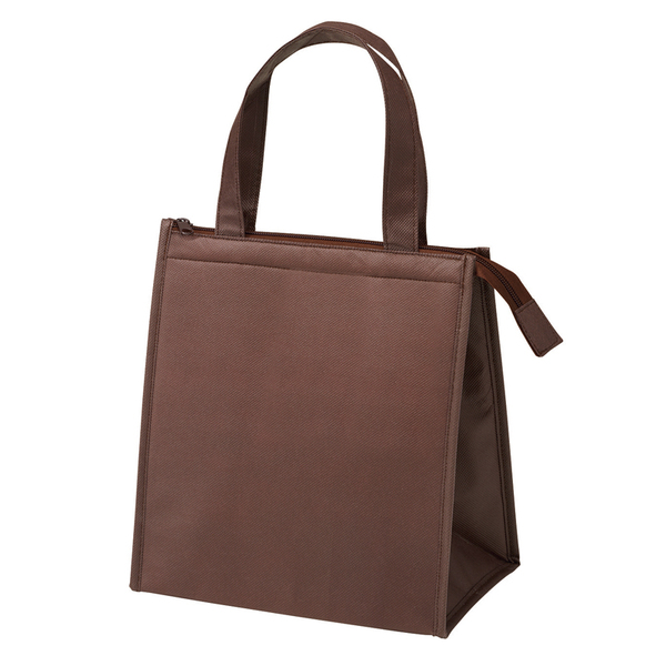 不織布保冷温スクエアバッグ（ダークブラウン）