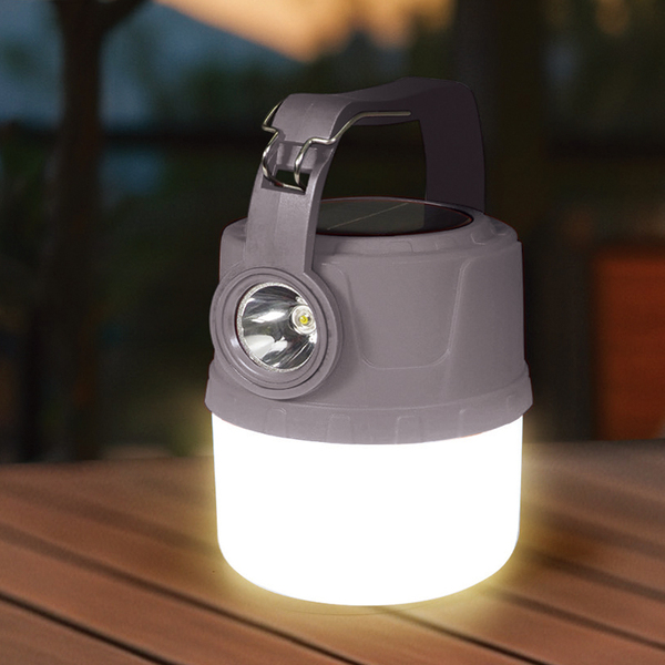 ソーラー＆USB充電式マルチライト（グレー）