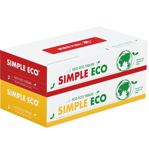 シンプルエコBOXティッシュ100W2個組