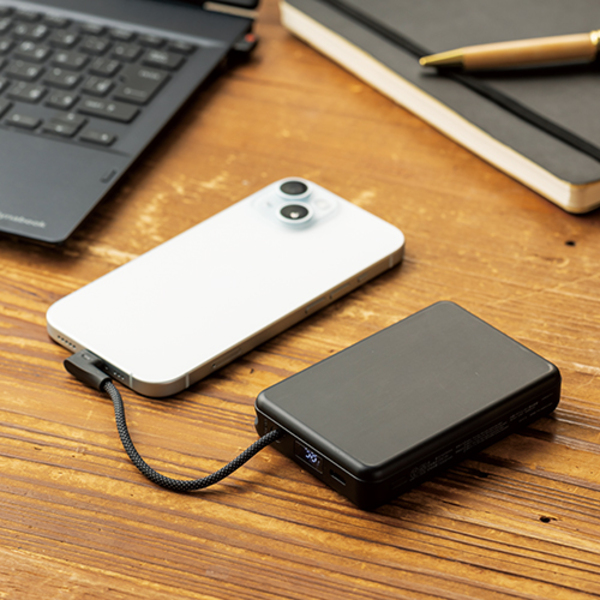 固体電池モバイルバッテリー(10,000mAh)(黒)