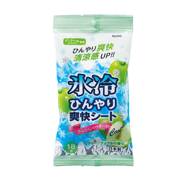 氷冷ひんやり爽快シート18枚入　グリーンアップル
