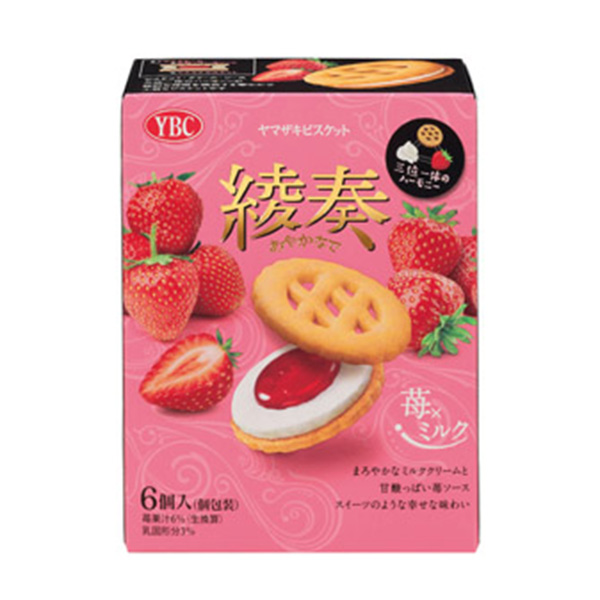 YBC 綾奏 苺×ミルクビスケット6個入