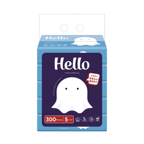 ハロー ソフトパックティッシュ150W5個組