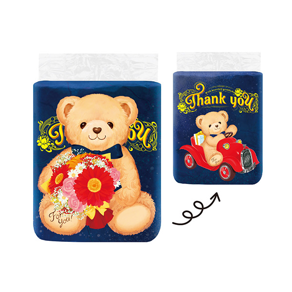 テディベアトイレットロール4ロール(ダブル）