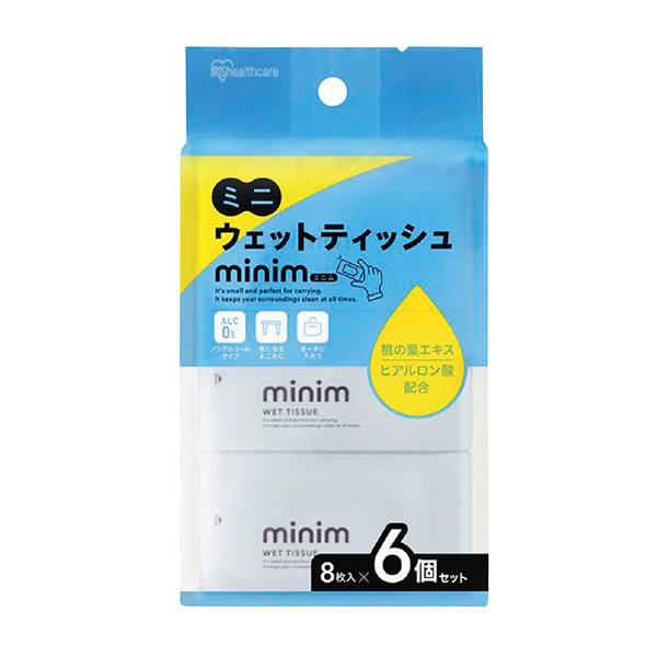 ミニウェットティッシュ　minim8枚入×6個