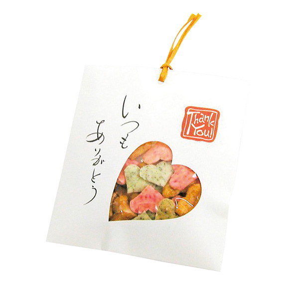 感謝のしおりハートおかき