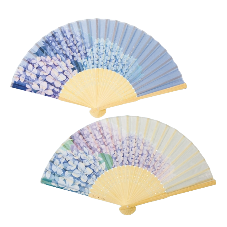 扇子-紫陽花