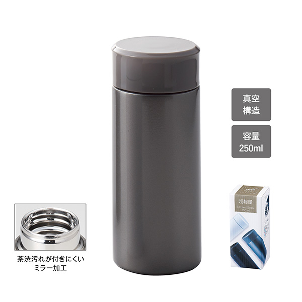 超軽量ステンレスボトル250ml(グレー)