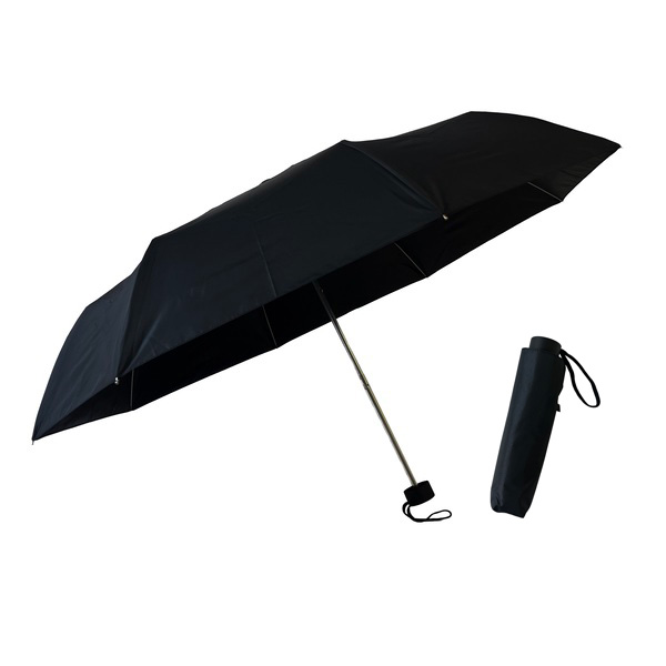 遮光 軽量 晴雨兼用 耐風 55㎝ 折(ブラック)