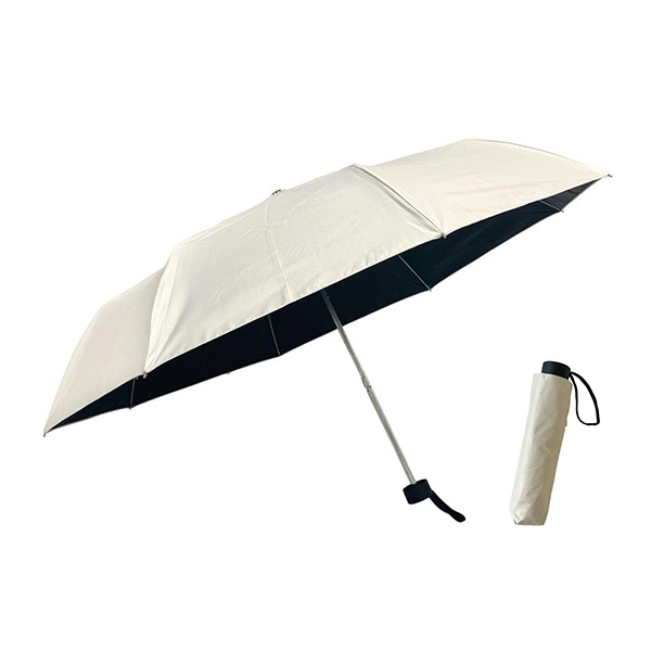 遮光 軽量 晴雨兼用 耐風 55㎝ 折(アイボリー)