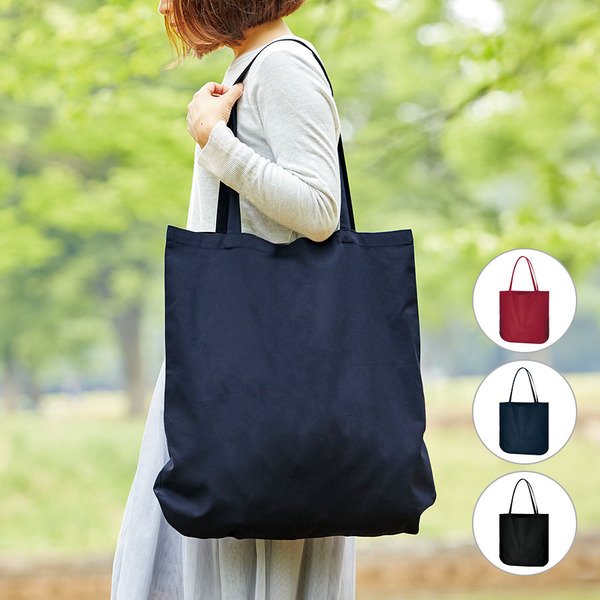 厚手コットンラウンドボトムバッグ（L）