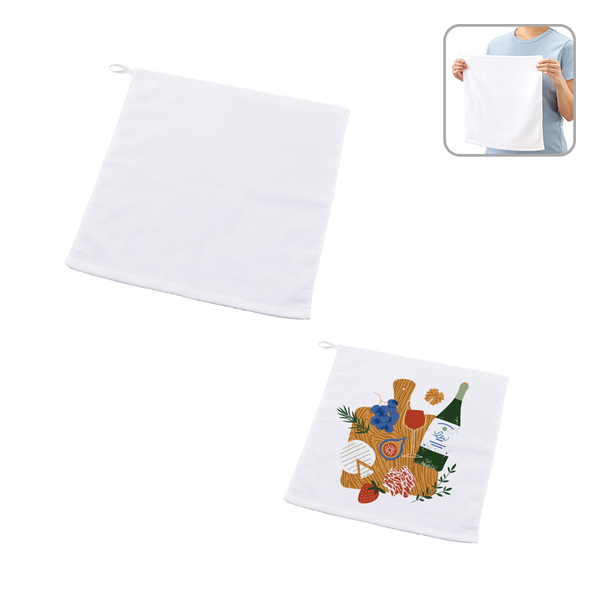 プリントしやすいコットンシャーリングループ付タオル