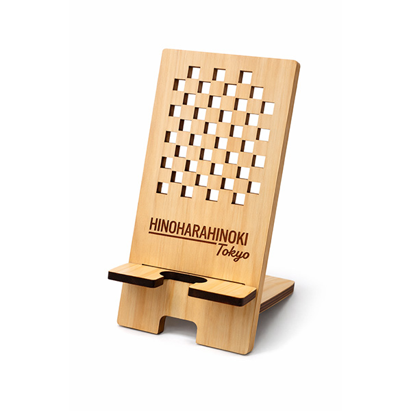 ひのき伝統文様スマホスタンド 市松